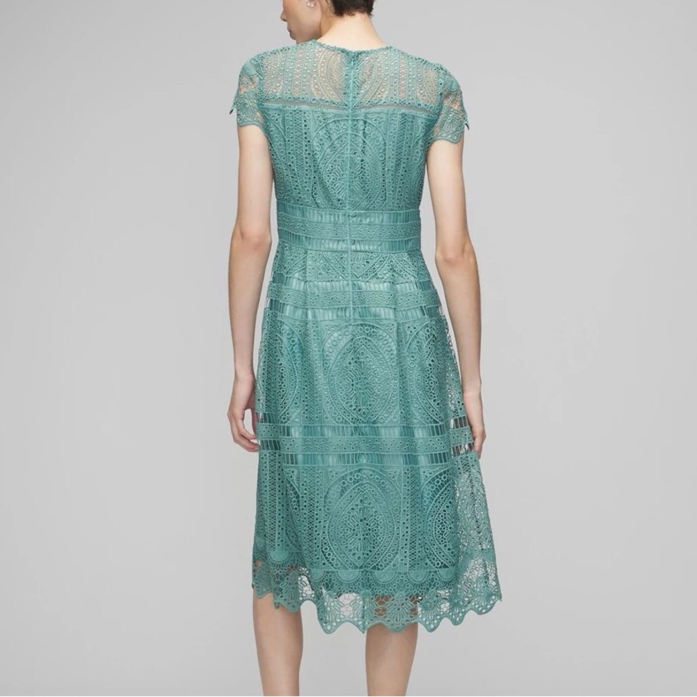 WHBM EMBROIDERED LACE FIT & FLARE DRESS - Picture 3 of 13